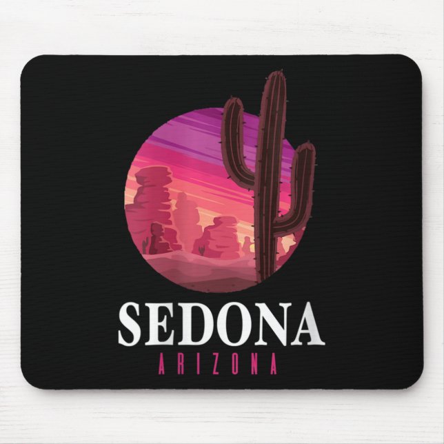 Womens Sedona Arizona Cactus Sunset Desert Sedona  Mouse Mat (Front)