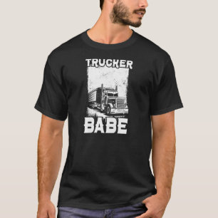 Womens Semi Truck Driver Trucking Trucker Babe T-Shirt