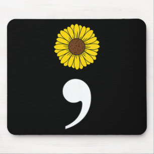 Womens Semicolon Heartbeat Heartrate Suicide Preve Mouse Mat