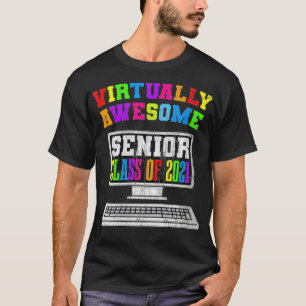 Womens Senior 2021 Student Funny Gift VNeck T-Shirt