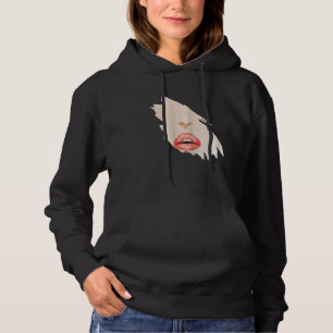 Womens Sensual Girl  Red Lips Kiss Cute Hoodie