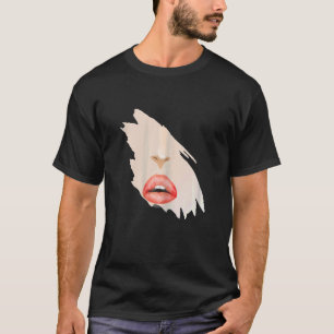 Womens Sensual Girl Red Lips Kiss Cute T-Shirt