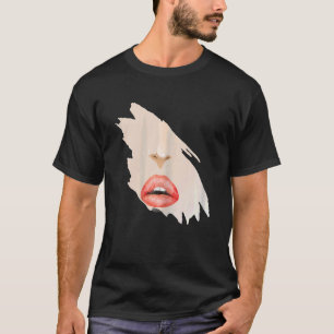 Womens Sensual Girl Red Lips Kiss Cute T-Shirt