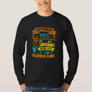 Womens September 1983 39 Years Old Sunshine Mixed T-Shirt
