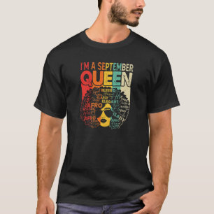 Womens September Birthday Women Black African Quee T-Shirt