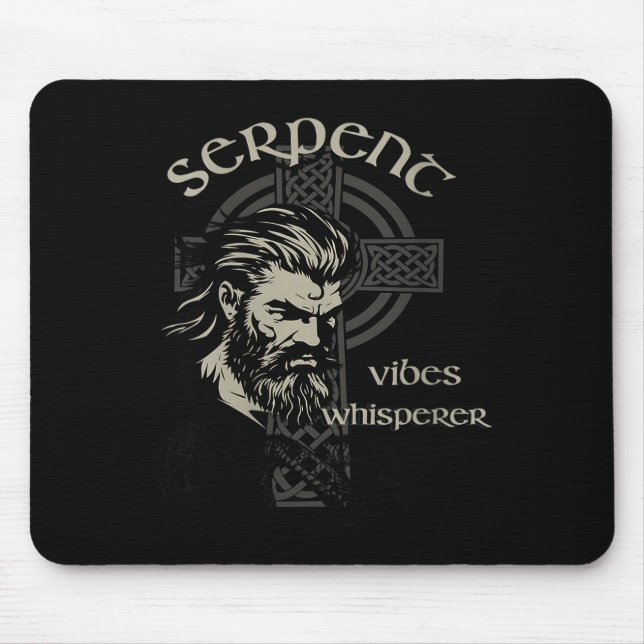 Womens Serpent Vibes Whisperer Nordic Mystic Beard Mouse Mat (Front)