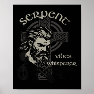 Womens Serpent Vibes Whisperer Nordic Mystic Beard Poster