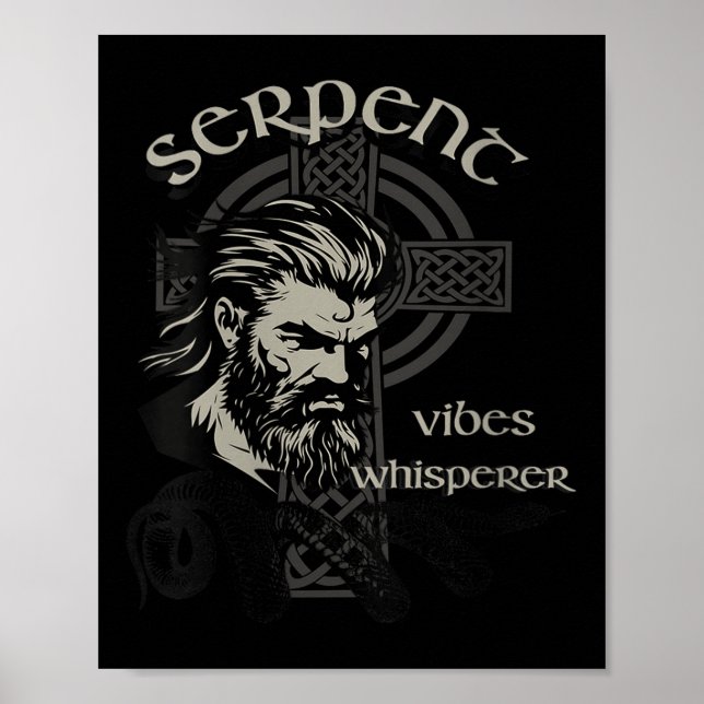 Womens Serpent Vibes Whisperer Nordic Mystic Beard Poster (Front)