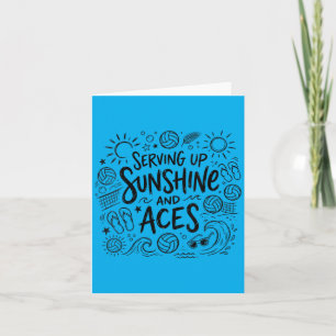 Womens Serving Up Sunshine And Aces Beach Card