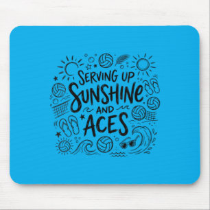 Womens Serving Up Sunshine And Aces Beach Mouse Mat