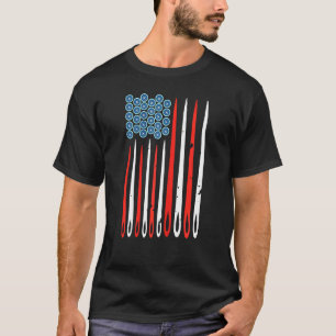 Womens Sewing Needles Flag American USA For Sewer T-Shirt