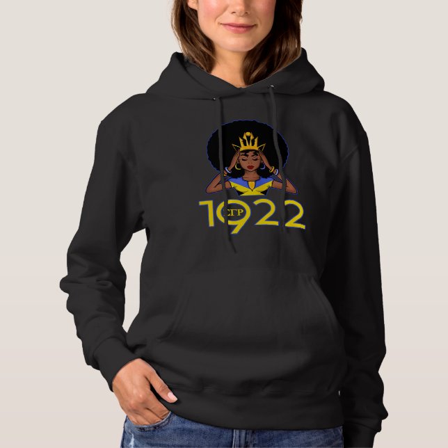 Womens Sgrho Sigma 1922 Cool Black Girl Gamma Rho  Hoodie (Front)