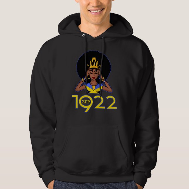 Womens Sgrho Sigma 1922 Cool Black Girl Gamma Rho  Hoodie (Front)