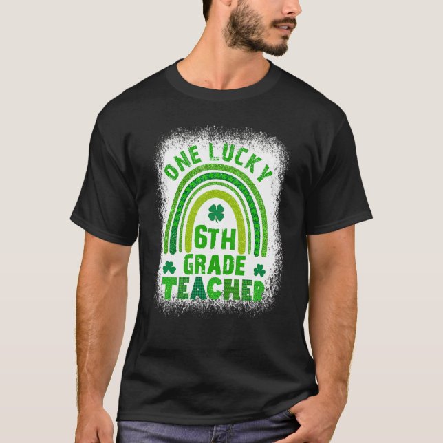 Women's Shamrock One Lucky Teacher St Patricks Day T-Shirt (Front)