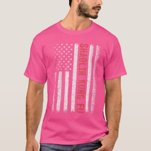 Womens Shaolin Kung Fu American Flag 4Th Of July T-Shirt