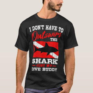 Womens Shark Scuba Diving Diver Down Flag Underwat T-Shirt