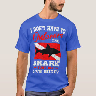Womens Shark Scuba Diving Diver Down Flag Underwat T-Shirt