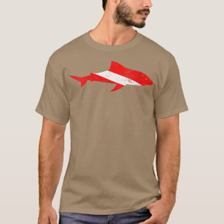 Womens Shark Scuba Diving Diver Down Flag Underwat T-Shirt