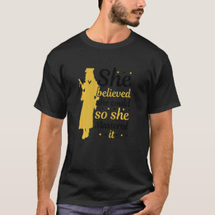 Womens She Believed She Could So She Mastered It G T-Shirt