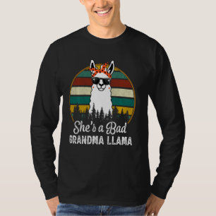 Womens She S A Bad Grandma Llama Cute Mother S Day T-Shirt