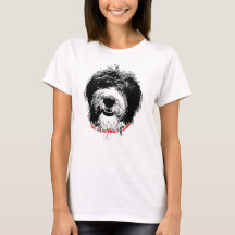 Women's Sheepadoodle T-Shirt, Customisable Initial