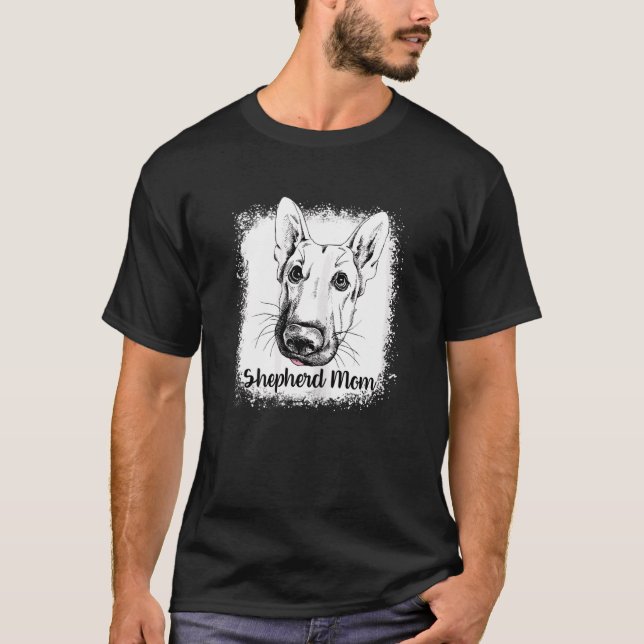 Womens Shepherd Mom Bleached German Shepherd Dog M T-Shirt (Front)