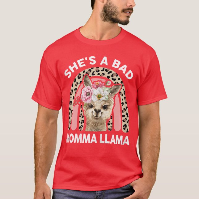 Womens Shes a Bad Momma Llama Mothers Day Gifts Ma T-Shirt (Front)