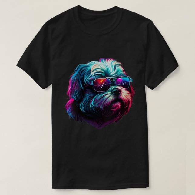 Womens Shih Tzu Dogs Shih Tzus V-Neck T-Shirt (Design Front)