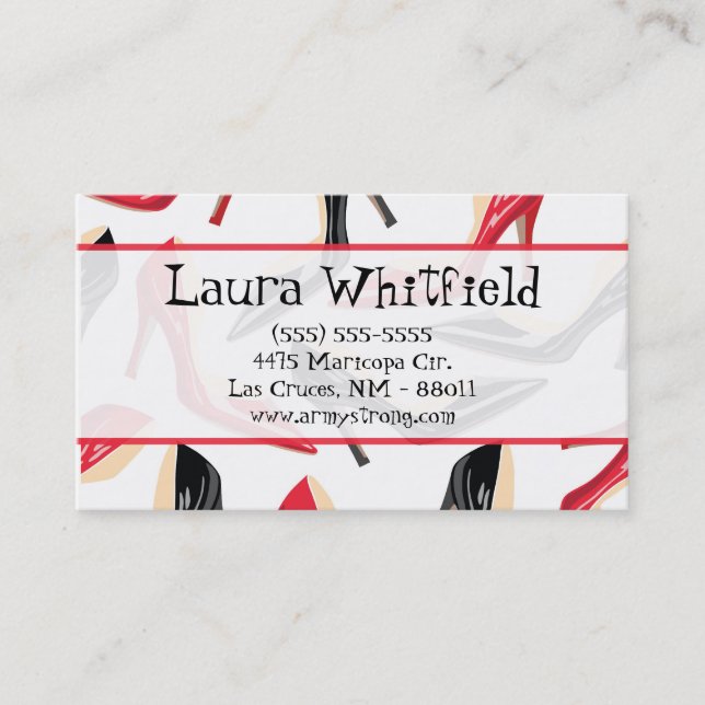 Womens Shoes High Heels Stilletto Business Card (Front)
