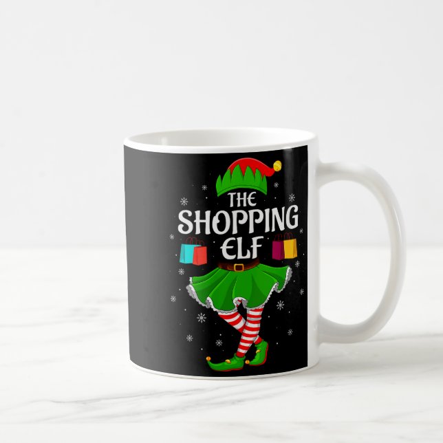 Womens Shopng Elf Christmas Family Girls Women Elf Coffee Mug (Right)