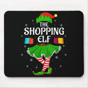 Womens Shopng Elf Christmas Family Girls Women Elf Mouse Mat