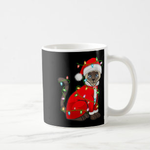 Womens Siamese Cat Christmas Lights Santa Costume  Coffee Mug