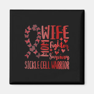 Womens Sickle Cell Blood Disorder Warrior Fighter  Magnet