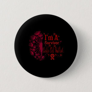 Womens Sickle Cell Blood Disorder Warrior Survivor 6 Cm Round Badge