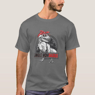 Womens Single Momsaurus Rex Dinosaur Funny Mother' T-Shirt