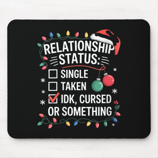 Womens Single Taken Cursed Relationship Status Chr Mouse Mat (Front)
