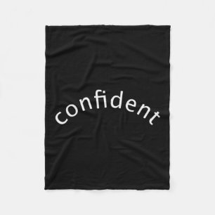 Womens Single Word Saying Confident, Motivational Fleece Blanket