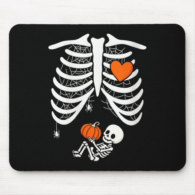Womens Skeleton Baby Pregnant Xray Rib Cage For Fa Mouse Mat (Front)