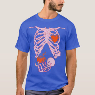 Womens Skeleton Baby Pregnant Xray Rib Cage for Fa T-Shirt