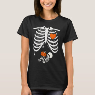 Womens Skeleton Baby Pregnant Xray Rib Cage For Fa T-Shirt
