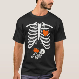 Womens Skeleton Baby Pregnant Xray Rib Cage For Fa T-Shirt