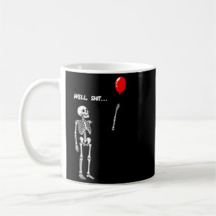 Womens Skeleton Lost Balloon Funny Dark Humour Coffee Mug
