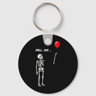 Womens Skeleton Lost Balloon Funny Dark Humour Key Ring