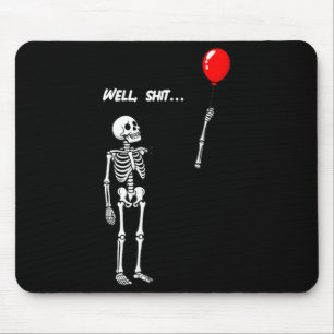 Womens Skeleton Lost Balloon Funny Dark Humour Mouse Mat