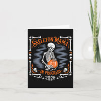 Womens Skeleton Mama In Progress 2026 Pregnant Hal