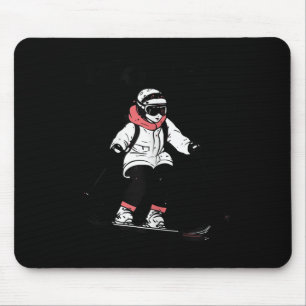 Womens Ski Japan Style Winter Vacation Skiing Skie Mouse Mat