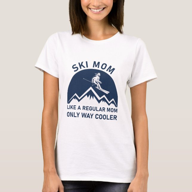 Womens Ski Mum Skiing T-Shirt (Front)