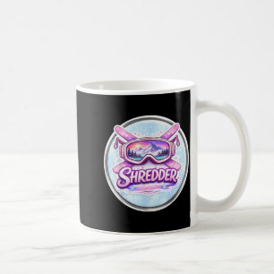Womens ski shredder girl skier shredding gnar coffee mug