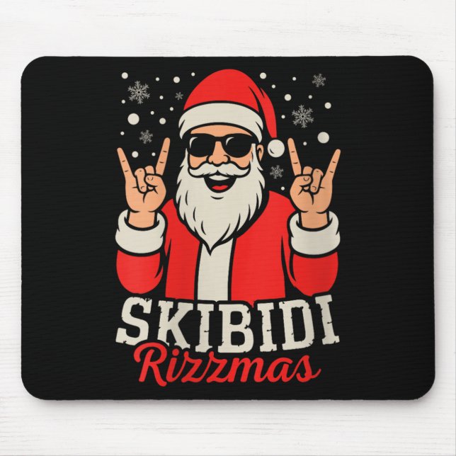 Womens Skibidi Rizzmas Christmas Rizz Santa Claus  Mouse Mat (Front)