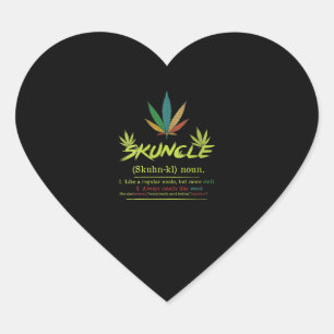 Womens Skuncle Definition Weed Smoking Uncle Funny Heart Sticker
